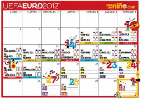 Calendario de la Eurocopa para niños
