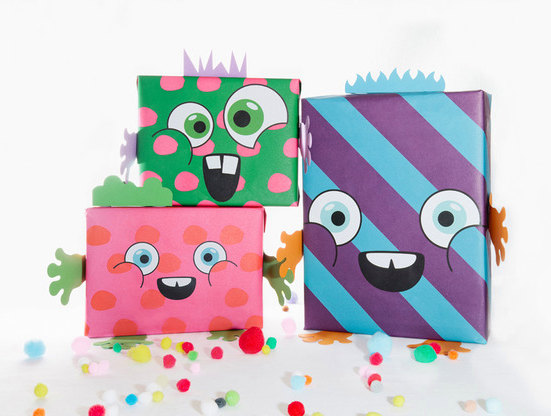 Papel de regalos para hacer paquetes monstruosos muy cool