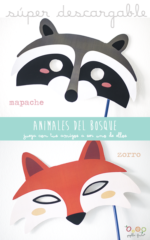Máscaras de animales para descargar e imprimir gratis