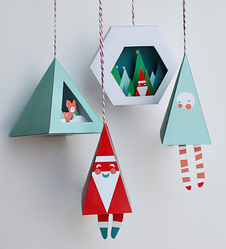 Decoraciones navideñas DIY con imprimibles