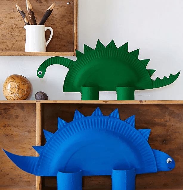 Manualidades: dinosaurios con platos de papel