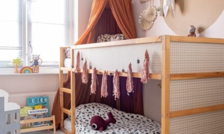 Una habitación compartida con cama Kura de IKEA