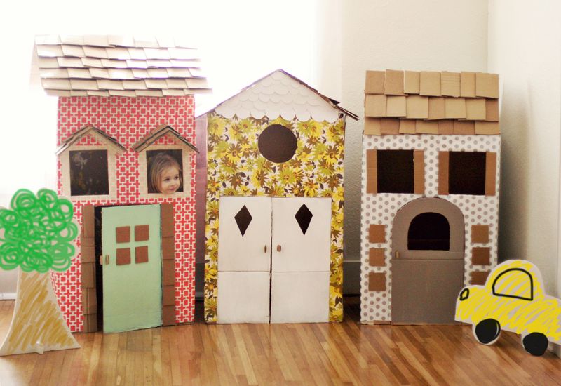 Como hacer casitas de cartón para los niños