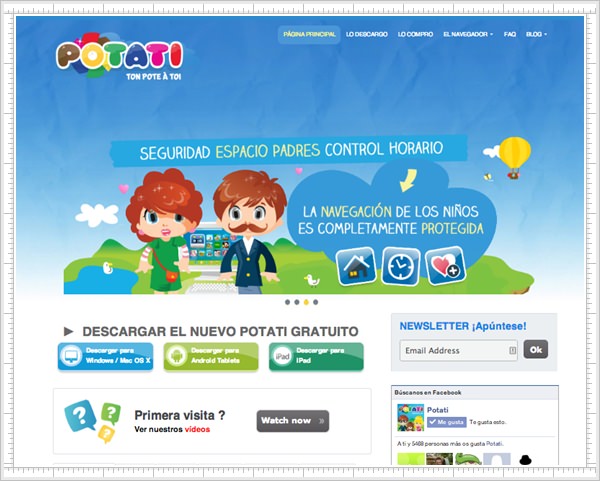 Potati, el navegador web para niños