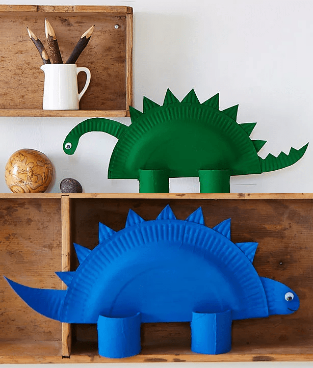 Manualidades: dinosaurios con platos de papel - DecoPeques