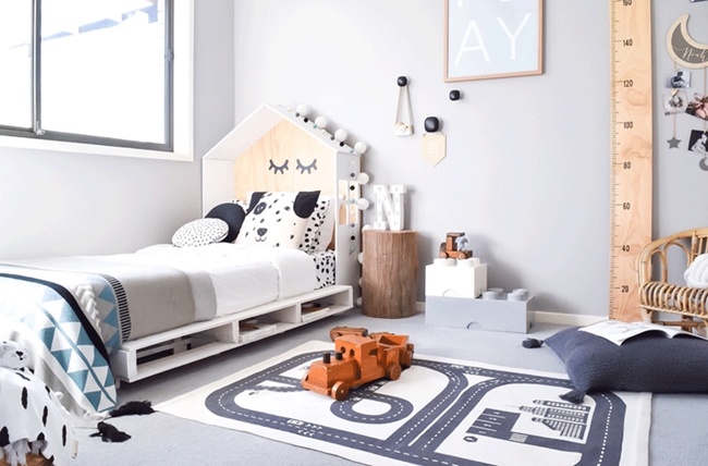 Un dormitorio infantil nórdico moderno