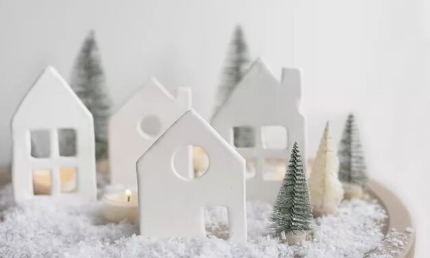Manualidad navideña: un pueblo de arcilla de secado al aire