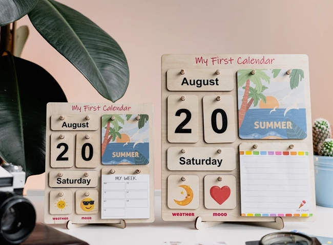 Aprender el concepto del tiempo: calendarios Montessori