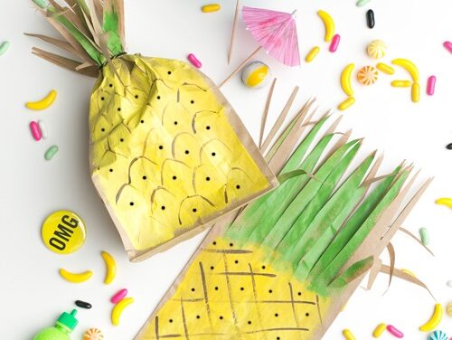 Ideas de cumpleaños infantil: bolsas personalizadas con forma de piña